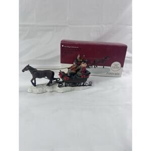 St Nicholas Square Village Collection SLEIGH RIDE Horse Drawn Carriage In box